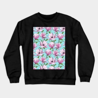 Pink Magnolia Pattern Crewneck Sweatshirt